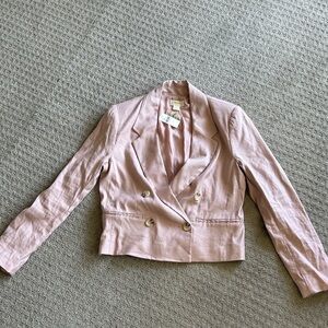 Maeve Light Pink Double-Breasted Blazer